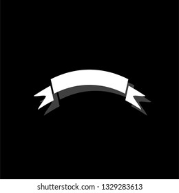 Banner. White flat simple icon with shadow