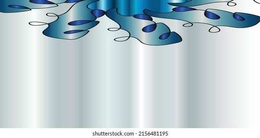 banner with white gradient background and abstract shape in metallic blue