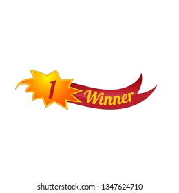 Banner Winner. Poster, speech bubble and sticker concept geometric style with text Winner