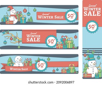 Banner with winter discount concept for product sale