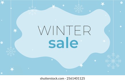 Banner Winter Sale; snow; snowflakes; blue background; winter