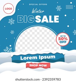 Banner winter sale for social media post