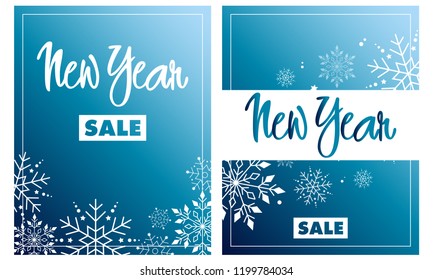 Banner for Winter sale. Vector illustration. Winter gradient. New year
