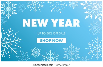 Banner for Winter sale. Vector illustration. Winter gradient. New year