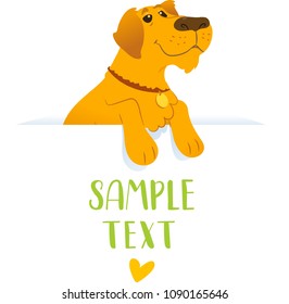 Banner wit dog. Vector flat illustration