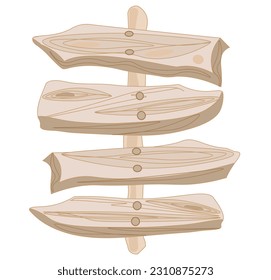 Banner wooden sign guides.Illustration for a tree. Wooden sign board.