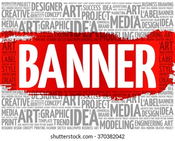 BANNER word cloud, creative business concept background