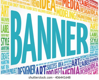 BANNER word cloud, creative business concept background