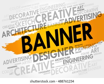 BANNER word cloud, creative business concept background