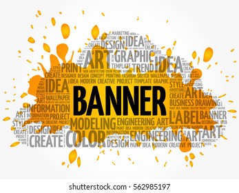 BANNER word cloud, creative business concept background