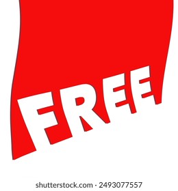 A banner with the word FREE is isolated on a white background in this 3-d illustration.