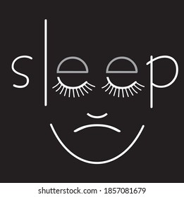 banner con palabra sleep para varios diseños creativos en todo el mundo