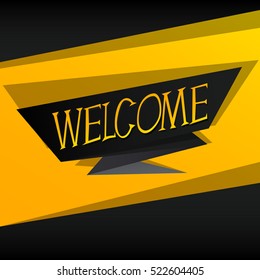 Banner with the word welcome, vector design.