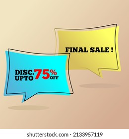 banner with the words final sale and discounts up to 70%. an illustration design that is suitable for use for fashion product sales advertisements, and online businesses