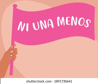 Banner with the words "no one more" that means "ni una menos". About femicides in Mexico. 