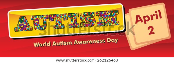 Banner World Autism Awareness Day Celebrated Stock Vector (Royalty Free ...