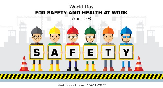 Banner World Day Safety Health Work Stock Vector (royalty Free) 1646152879