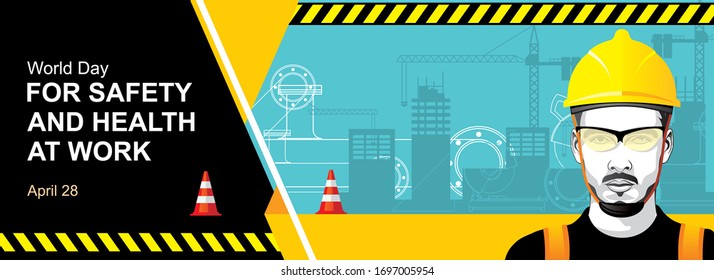 Banner World Day Safety Health Work Stock Vector Royalty Free