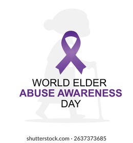 Banner for World Elder Abuse Awareness with Purple Ribbon