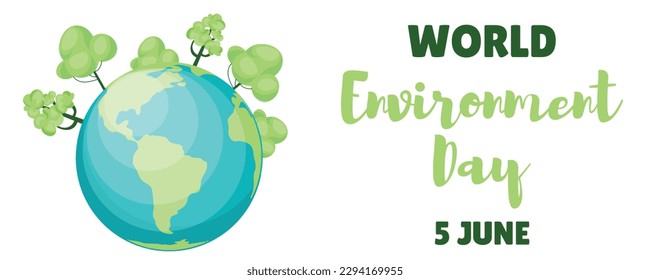 Cartel del Día Mundial del Medio Ambiente con el planeta Tierra en la espalda blanca