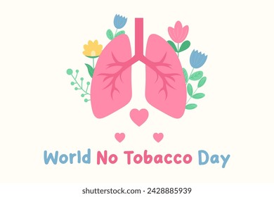 banner World No Tobacco Day. Flat vector illustration. stop smoking.