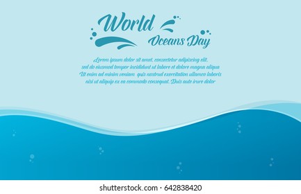 Banner Of World Ocean Day Design Simple