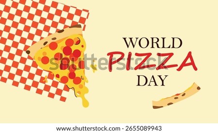 Banner of world pizza day. Horizontal poster for social media, web or print, etc. 