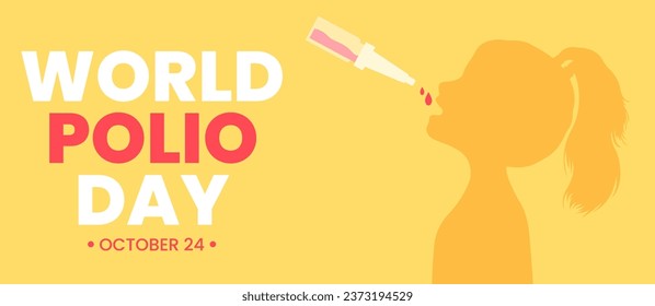 Cartel del Día Mundial de la Polio con silueta infantil 