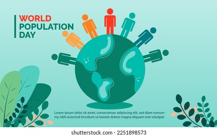 Banner World Population Day, World Day Banner or Earth Banner