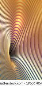 Banner Wormhole Optical Illusion, Geometric fashion colorful and golden luxury Abstract Hypnotic Worm Hole Tunnel, Abstract Twisted Vector Illusion 3D shiny Gold Optical Art background 