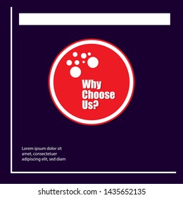 banner with writing note showing Why Choose Us question.red color.Business concept.can be used for choosing our brand.