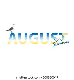 Banner year in August. Vector illustrator
