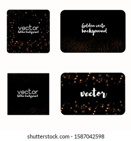 Banner with yellow dust. Light effect on beautiful banners. Dust effect. Dust particles flicker on a dark background. vector illustration. magic and magic.