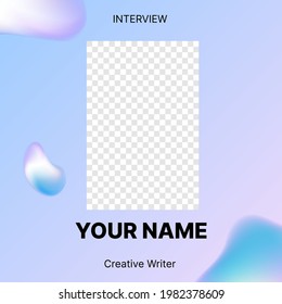 Banner for Your Account. Job Interview Template. Put Your Photo Under Background. Vector illustration