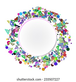  banner for your text with colors circles and triangles