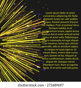 banner for your text with gold and orange beams