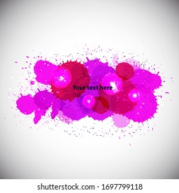 banner for your text  with pink  and violet blots