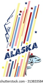 BannerAlaska for the presentation of the US state. Vector illustration.