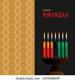 Banner/card for Kwanzaa Celebration starting on December 26-January 1