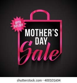 Banner,flyer or poster of Mother's Day,sale shopping bag background.