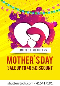 Banner,flyer or poster of Mother's Day,sale shopping  background.