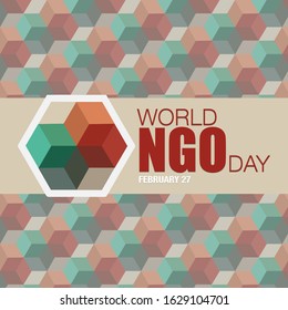 Banner/poster/ad/campaign for world NGO day, celebrated on February 27.