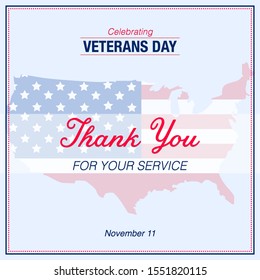 Banner/poster/card for Veterans day in America, on 11th November