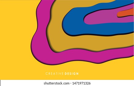 banners with 3D abstract background colorful and paper cut shapes. Vector design layout for business presentations, flyers, posters and invitations. Colorful carving art - Vector