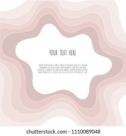 Banners with 3D abstract background, pinc paper cut shapes