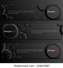 Banners With 3D Rings - black, grey