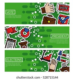 Banners about vote