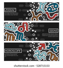 Banners about zodiac