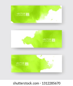 Banners with abstract color ink element wash painting element in East Asian style. Traditional Japanese ink painting sumi-e. Hieroglyph - clarity.