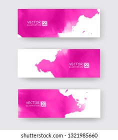 Banners with abstract color ink element wash painting element in East Asian style. Traditional Japanese ink painting sumi-e. Hieroglyph - clarity.